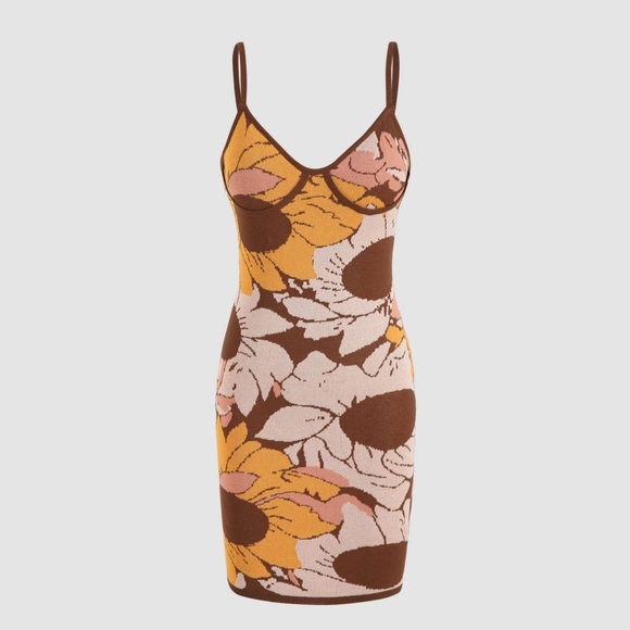 Cider Dresses & Skirts - Cider floral print knitted mini dress | size Small